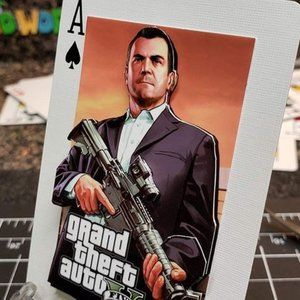 GTA V Fan Art - Michael De Santa - 3D Art Card Collectible Gift - w/Stand & Gift